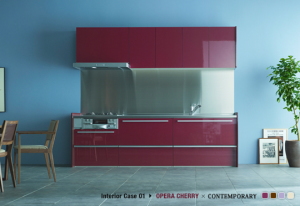 システムキッチンのクリナップ＜７９５５＞（東１）は、このたび普及クラスのシステムキッチン「ラクエラ」をモデルチェンジし、高い収納力に加えてデザイン性と清掃性を強化、６月２５日より受注開始した。