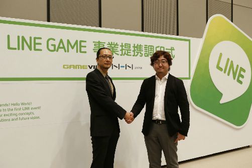 7月3日にNHN JapanとGAMEVILの間で調印式を実施（写真：NHN Japan）
