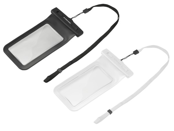 グリーンハウスのスマートフォン防水ケース「GH-WPCAW」。JIS保護等級IPX6、IPX8に対応し、アウトドアやお風呂場でスマートフォンを利用できる。