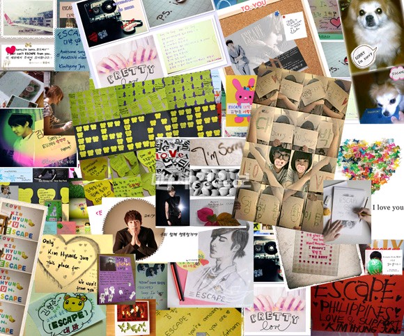 16日、キム・ヒョンジュン（マンネ）は、ツイッターと公式ホームページに「皆さんの力強い応援と愛のメッセージに力が出ます！」という挨拶とともに世界中のファンから送られてきたファンレターの写真をアップした。