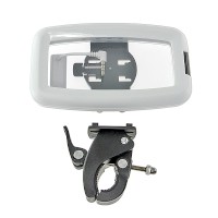 自転車のハンドルにiPhoneなどのスマートフォンを固定できる防水ケース「DN-82558」。スマートフォン本体をキズから守るほか、IPX-7相当の防水仕様で急な雨に遭遇しても本体を水から守る。 自転車のハンドルにiPhoneなどのスマートフォンを固定できる防水ケース「DN-82558」。スマートフォン本体をキズから守るほか、IPX-7相当の防水仕様で急な雨に遭遇しても本体を水から守る。