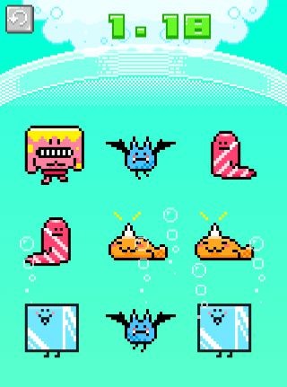 『ばいきんラボ』は、ばいきんを素早いタップでやっつけるシンプルアクションゲームです。同じ種類の2匹のばいきんをタップしていき、最後の1匹をやっつけるまでのタイムを競います。