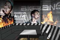 BIGBANGとタイアップしたオフィシャルカラオケルームがビッグエコー渋谷駅前店で期間限定提供されている。写真はBIGBANG公式Webサイトで公開されたカラオケルームのイメージ。