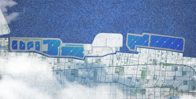 ソフトバンク鳥取米子ソーラーパーク完成予想図（画像：三井物産）