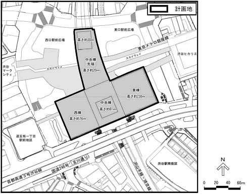 施設配置図(画像:東京急行電鉄) 施設配置図(画像:東京急行電鉄)
