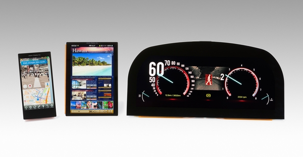 今回開発された3種類の最先端ディスプレイ（画像：ジャパンディスプレイ）