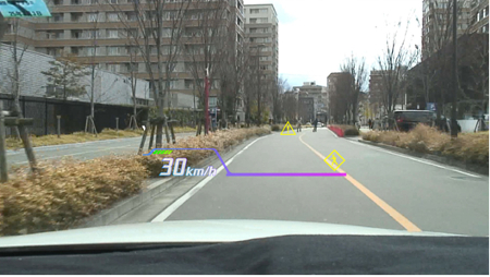 検知した歩行者の表示イメージ（画像：デンソー）