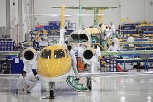 HondaJetの生産ライン(写真:ホンダ・エアクラフト・カンパニー) HondaJetの生産ライン(写真:ホンダ・エアクラフト・カンパニー)