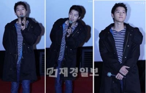 ソン・ジュンギが最近舞台挨拶で披露した“ヤサン（夜商）ファッション”は、男女を問わず多くの関心を集めている。写真＝DC Inside　ソン・ジュンギギャラリー