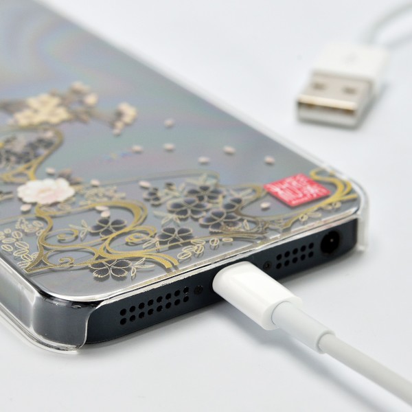 花をテーマとした和風デザインのiPhone5用ハードケース『和彩美「ふるる」：iPhone5用堅装飾カバー透』