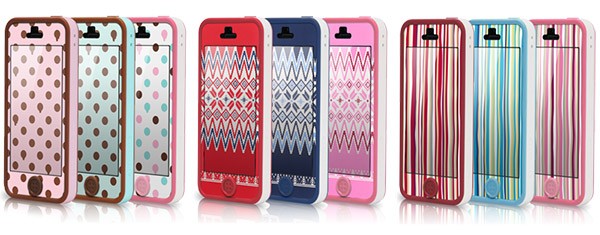 TUNEWEAR社のバンパーフレームとスキンシール、壁紙を組み合わせて楽しむ、iPhone 5用バンパーフレームキット「TUNEWEAR POPTUNE with FRAME for iPhone 5」