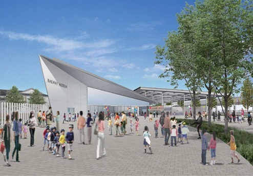 鉄道博物館の完成イメージ（画像：JR西日本）