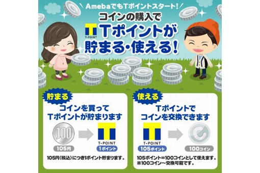 AmebaがTポイントと提携（画像：サイバーエージェント）