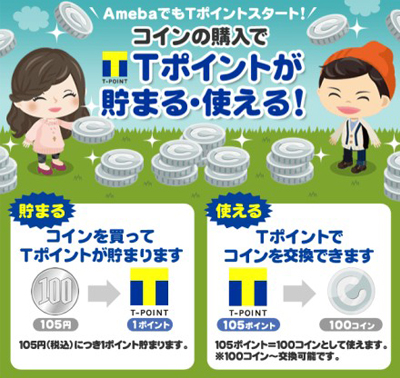 AmebaがTポイントと提携(画像:サイバーエージェント) AmebaがTポイントと提携(画像:サイバーエージェント)