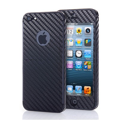 カーボンの素材感を出せるiPhone 5用のデコレーションシール「iPhone5カーボンシール（デコシール・全面） 200-LCD012」