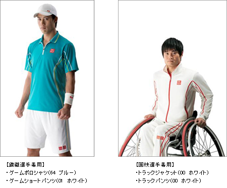 全豪オープンテニス錦織・国枝両選手着用ウェアを発売（画像：ユニクロ）