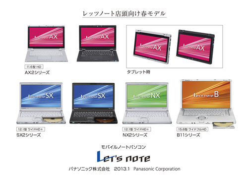 「レッツノート」の2013年春モデル（画像：パナソニック）