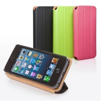 サンワサプライは31日、フラップをクルッと巻いてスタンドにできる、手帳型のiPhone5ケース「iPhone5ケース（手帳型・スタンド機能付・SmartCover風）200-PDA112シリーズ」を発売した。