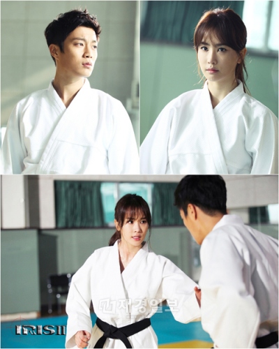 新KBSドラマ『IRIS2』では、イ・ダヘとBEASTユン・ドゥジュンが柔道対決を繰り広げる。写真＝テウォンエンターテインメント