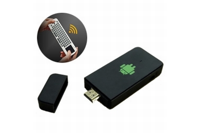 『スマテレスティック』の本体、付属ワイヤレスキーボードイメージ（画像：ノジマ）