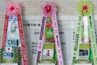 B1A4の韓国・海外のファンたちが、B1A4公式ファンクラブBANA1期創団式に米花輪を贈り、B1A4を応援した。写真＝ドリーミー