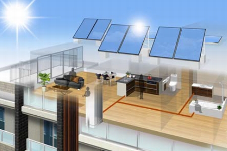 太陽熱利用のイメージ図（画像：大京）