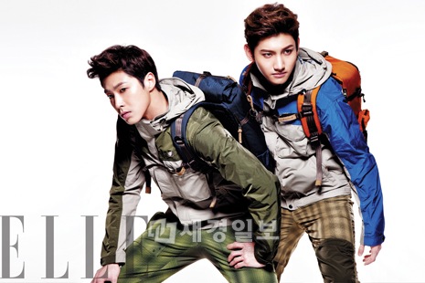 東方神起が、LGファッションが展開するフランスの正統派アウトドアブランド、ラフマ（Lafuma）の2013年春夏シーズンモデルに抜擢された。写真＝ELLE3月号