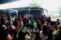 現地時間の23日午前、韓流スター、キム・ヒョンジュンが、サンパウロ・グアルーリョス国際空港を通じて、ブラジルに入国した。写真＝キーイースト