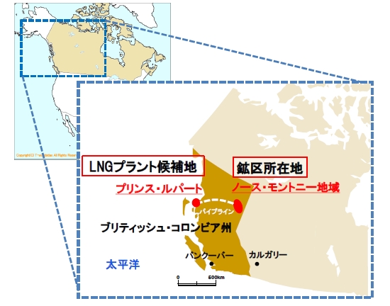 プロジェクトの位置図（画像：石油資源開発）