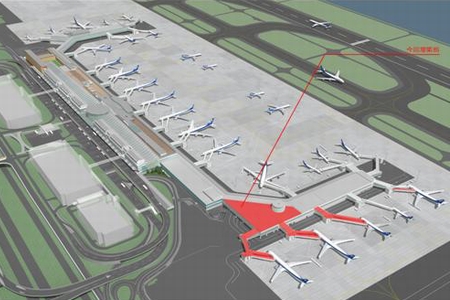 南ピア3スポット増設部(画像:日本空港ビルデング) 南ピア3スポット増設部(画像:日本空港ビルデング)