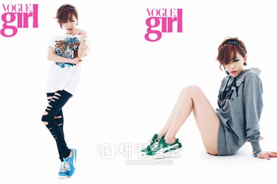 Brown Eyed Girlsのガインが、ファッションマガジン「Vogue girl」で、セクシーなスニーカーグラビアを披露した。