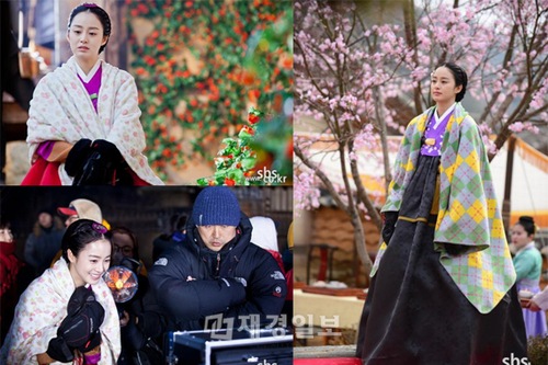 SBS月火ドラマ『張玉貞、愛に生きる』で張玉貞役を熱演しているキム・テヒが、寒さに耐えながら一生懸命撮影に取り組む姿が公開された。写真＝SBS
