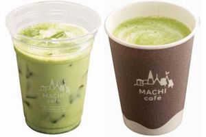 アイス宇治抹茶ラテ（左）と宇治抹茶ラテ（ホット）（右）（画像：ローソン）