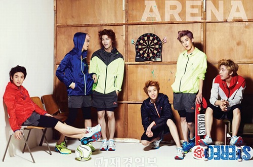 最近、『長い髪の彼女』の活動を終えたTEENTOPが、ファーストアルバム『NO.1』をリパッケージしたスペシャルエディション発売を前にスポーティーなグラビアを公開した。写真＝「ARENA HOMME PLUS」5月号