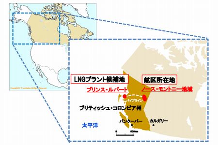 プロジェクト位置図（画像：石油資源開発）