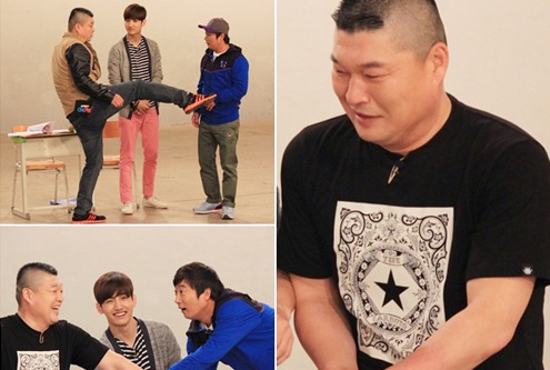 お笑いタレント カン・ホドンが、イ・スグンからテコンドーの蹴りをまともに受けた。