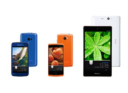 NTTドコモ向けの2013夏モデル3機種（画像：シャープ）