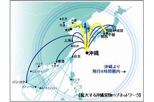 沖縄貨物ハブのネットワーク（画像：全日本空輸）