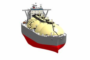 182,000m3型LNG運搬船のイメージ(画像:川崎重工業) 182,000m3型LNG運搬船のイメージ(画像:川崎重工業)