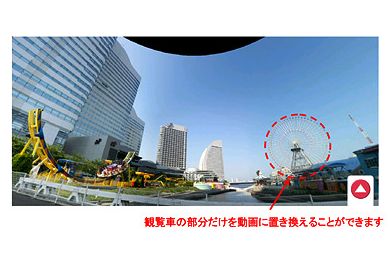 「動くパノラマフォト」で撮影したパノラマ写真のサンプル（画像：NTTドコモ）