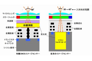 新開発の有機CMOSイメージセンサー技術の概要図（画像：富士フイルム）