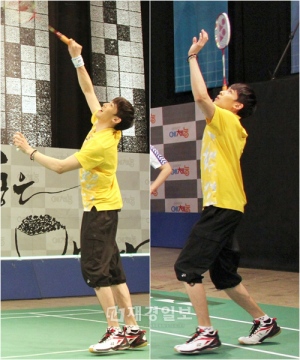 2PMのニックンが、バドミントンの実力を披露した。写真=KBS2TV『僕らの町の芸・体・能』 2PMのニックンが、バドミントンの実力を披露した。写真=KBS2TV『僕らの町の芸・体・能』