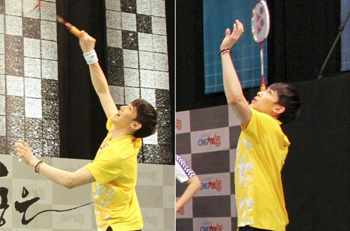 2PMのニックンが、バドミントンの実力を披露した。写真＝KBS2TV『僕らの町の芸・体・能』