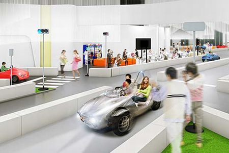 屋内走行体験ゾーン(画像:トヨタ自動車) 屋内走行体験ゾーン(画像:トヨタ自動車)