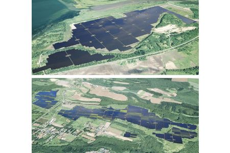 鷹架地区（上）と千歳平北地区（下）完成予想パース（画像：清水建設）