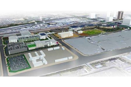 イオンモール幕張新都心　全体鳥瞰イメージパース／海側（画像：イオン）