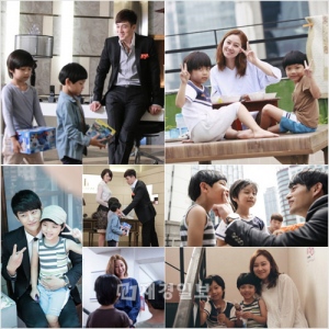 ドラマ『主君の太陽』のソ・ジソプ、コン・ヒョジン、ソ・イングクが、子役俳優たちの愛らしさにどっぷりとハマり、満面の笑みを浮かべる姿が捉えられた。写真＝ボン・ファクトリー