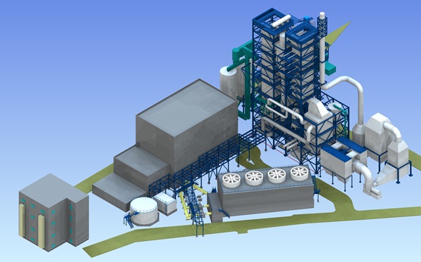 循環流動層ボイラ概要図（画像：JFEエンジニアリング）