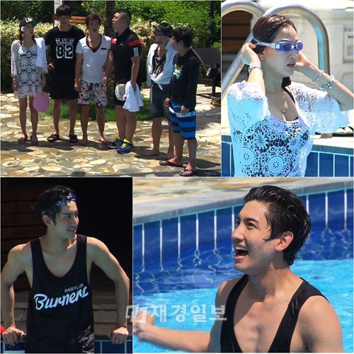 チェガン・チャンミン（東方神起）とジェギョン（JEWELRY）が見事な泳ぎを披露した。