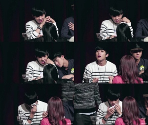 TEENTPのチャンジョが、ファンサイン会で涙を見せた。